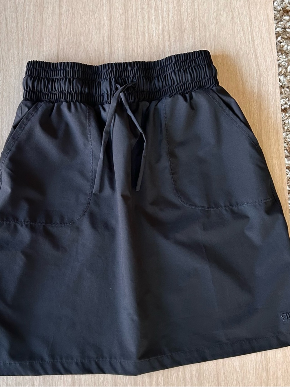 Albion Black Mini Skirt with Elastic Waist
